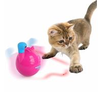 Eurzxc Interactive Cat Toy with Laser, 360° Rotating LED Light, USB Type-C Charging, Pink