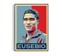 Eusébio Poster - Retro Soccer Wall Art for Fans & Collectors, Hope Style Pop Art Football Print (Eusébio, A3, Unframed)