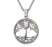 Eusense 925 Sterling Silver Tree of Life Necklace, Family Tree Pendant, Jewellery Gift for Women Girls