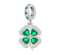 Eusense Four Leaf Clover Charm in 925 Sterling Silver for Pandora European Bracelets Charms for Pandora Bracelet Lucky Gift for Women, Men