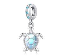 Eusense Turtle Charm 925 Silver Pandora Style Sea Animal Charm Pendant Compatible with Pandora European Bracelet Gift for Women and Men