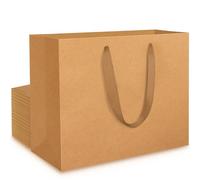 EUSOAR Brown Paper Bags - 20PCS L 32x11.5x28cm Large Gift Bags with Handles for Presents - 230GSM Kraft Paper Party Bags Multipack for Birthday Party Christmas Thanks Giving