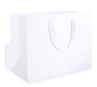 EUSOAR Extra Large White Gift Bag - 20PCS 230GSM Kraft White Paper Bags with Handle for Present - XL 15x5x11 inch Party Bags Multipack for Mothers Day Bridesmaid Wedding Birthday Thanks Giving