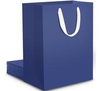 EUSOAR Navy Blue Gift Bags Small - 10 PCS pack 230GSM Dark Blue Paper Bags S 15x6x20cm - Bridesmaid Gift Bags Blue - Deep Royal Blue Cardboard Party Favor Bag for Man Birthday Groomsman Wedding