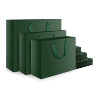 EUSOAR Paper Bags with Handles - 30 Pack Dark Green Gift Bags Set S M L Different Sizes - 230GSM Paper Party Bag for Holidays Parties Presents Wrapping