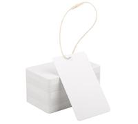 EUSOAR White Gift Tags for Presents - 200 PCS 300GSM Paper Tags with String - 5x8cm Gift Labels for Handmade Birthday Presents - White Blank Label Tag for Writing