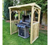 eustis wooden garden bbq shelter in natural