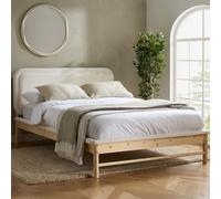 eustis wooden king size bed in white and oak