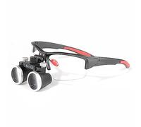 EUSTOMA 3.5X Loupes Head Magnifier Binocular 2 Clips Replaceable Frame Anti Slip Optical Glasses Angle Adjustable for Lab DY-117-3.5X (Black)