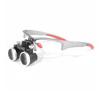 EUSTOMA 3.5X Loupes Head Magnifier Binocular 2 Clips Replaceable Frame Anti Slip Optical Glasses Angle Adjustable for Lab DY-117-3.5X (Silver)