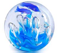 EUSTUMA Hand Blown Glass coral Figurines ball,Paperweight Glass Ball,Sea Plant Ornament for Fish Tank Aquarium,Sea Plant Collection for Birthday Gift