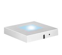 EUSTUMA LED Light Base Square Display Stand In A Variety of Colors,Lighted Up Stand Color Changing LED for 3D Glass Crystal Art,Holiday Party Decoration. (Large silver, Large)