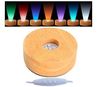 EUSTUMA Light Base Wood Display Stand in A Variety of Colors,Suitable for Glass Crystal Spherical Artwork,Holiday Party Decoration.10 Modes, Adjustable Light Brightness.