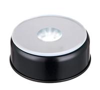 EUSTUMA Rotating LED Display Base Colorful Light Crystal Display Base Stand,Lighted Up Stand Color Changing Small LED for 3D Glass Crystal Art,Holiday Party Decoration. (B-Black-White Light)