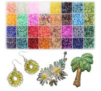 EuTengHao Tube Beads Kit 7mm Glass Bugle Seed Beads for Jewelry Making Embroidery & Home Decoration (32 Vibrant Colors, 9600Pcs)