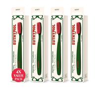 Euthymol Classic Toothbrush x 4, Large Full Head, Soft Bristle, Triple Curve Ergonomic Manual Toothbrushes, Efficient Cleaning, Sensitive Gums Teeth, Daily Oral Enamel Dental Care