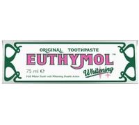 Euthymol Original Whitening Toothpaste 75ml (1) - Made in Korea - 9.6X Whiter Teeth - Double Action - Fluoride & Vitamin E - Fights Cavities & Gingivitis - Non-GMO, Gluten-Free, Recyclable Packaging