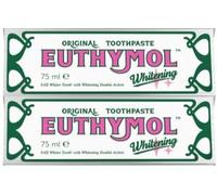 Euthymol Original Whitening Toothpaste 75ml x 2 - Made in Korea - 9.6X Whiter Teeth - Double Action - Fluoride & Vitamin E - Fights Cavities & Gingivitis - Non-GMO, Gluten-Free, Recyclable Packaging