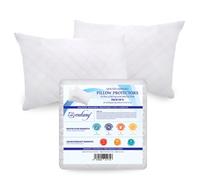 Eutony Quilted Zipped Pillow Protectors 2 Pack Ultra Luxe Soft Breathable Microfiber Hypoallergenic 50 x 75cm White - This product is designed