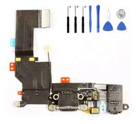 Eutoping USB Charging Port Replacement Repair for Apple iPhone 5S Black Dock Connector Charging Board Flex Cable Assembly Replacement with Tools