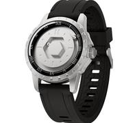 EUTOUR Magnetic Watches for Men, Unique No Hand Design with Gliding Magnet Balls Display, 42mm Roman Numerals Dial with 22mm Silicone Strap, 5ATM, Black and Silver