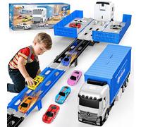 EUTOYZ Transport Truck Toys for for 2 3 4 5 6 Year Olds Boy Gifts, Kids Toys Age 2-6 Car Transporter Toy Cars Birthday Presents Christmas Xmas Gifts for 2-12 Year Olds Fun Games Race Truck for Toddler