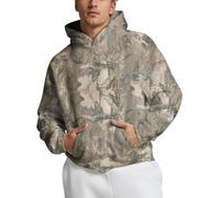 Eutten Mens Camo Hoodies Maple Leaf Print Oversized Hooded Sweatshirt Fleece Pullover Sweatshirts Long Sleeve with Pocket, Khaki Green, S