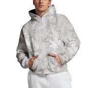 Eutten Mens Camo Hoodies Maple Leaf Print Oversized Hooded Sweatshirt Fleece Pullover Sweatshirts Long Sleeve with Pocket, Tan Grey, M