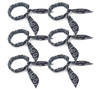 Eutuxia Cooling Scarf, Pack of 6, Wrap Soaked Tie, Head to Instantly Chill Out. Crystal Polymer Technology Keeps Cool, Reusable. for Summer Indoor Outdoor Leisure Activities & Sports. Black Paisley