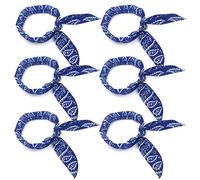 Eutuxia Cooling Scarf, Pack of 6, Wrap Soaked Tie, Head to Instantly Chill Out. Crystal Polymer Technology Keeps Cool, Reusable. for Summer Indoor Outdoor Leisure Activities & Sports. Blue Paisley