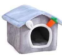 EUTYRG Calming Dog Bed Pet Bed Soft Long Plush Gray Cat Bed Round Cat Bed House Round Pet Dog Bed