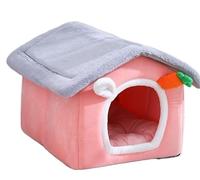EUTYRG Calming Dog Bed Pet Bed Soft Long Plush Gray Cat Bed Round Cat Bed House Round Pet Dog Bed
