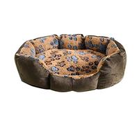 EUTYRG Calming Dog Bed Small Dog Bed Print Octagonal Kennel Super Soft Cotton Velvet Winter Warm Cat Nest Winter Dog Bed Cotton