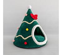 EUTYRG Cozy Plush Pet Bed for Christmas with Removable Washable Cushion - Ideal for Small Dogs and Puppies - Portable and Warm