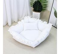 EUTYRG Cozy Square Pet Bed with Pillow - Perfect for Cute Puppies and Cats