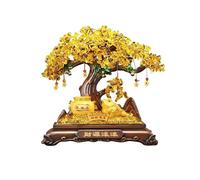 EUTYRG Crystal Tree Gold Money Frog Citrine Tree, Crystal Money Tree, Feng Shui Money Tree Bonsai for Tabletop Home Office Shop Ornament Decor Decorations Gemstone Tree(Large)