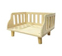 EUTYRG Detachable Washable Four Seasons Pet Bed for Teddy Cats - Solid Wood Cattery Kennel,Single bed