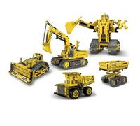EUUEKathy 5-in-1 Remote & App Controlled Engineering Models Building Kit - Rechargeable RC Set to Build a Dump Truck,Crane, Excavator, Bulldozer & Robot, Great Gift for Model Enthusiasts