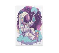 EUUMKOO Abstract Astronaut Canvas Wall Art, Watercolor Space Landscape Picture Painting on Canvas, Print Poster Decoration Artwork for Home Living Room Bedroom Wall Decor Unframe 24x36inch(60x90cm)