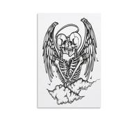 EUUMKOO Abstract Skeletons Canvas Wall Art, Gothic Love Dark Romantic Picture Painting on Canvas, Print Poster Decoration Artwork for Home Living Room Bedroom Wall Decor 08x12inch(20x30cm)