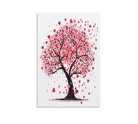 EUUMKOO Abstract Tree Canvas Wall Art, Vintage Watercolor Heart Plant Picture Painting on Canvas, Print Poster Decoration Artwork for Home Living Room Bedroom Wall Decor Unframe 08x12inch(20x30cm)