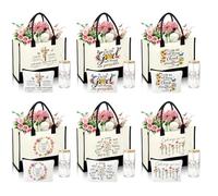 Euusionnn 6 Sets Christian Religious Gifts for Women Bulk Baptism Inspirational Religious Gift Included Makeup Bag Canvas Bag Glass Cup for Christians Women Mom Best Friend Grandma Ideas Present