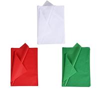Euvoym 120 Sheets Christmas Tissue Paper Bulk 50 * 35cm Christmas Gift Wrapping Paper for Christmas Weddings Birthday Party DIY Arts Crafts (Red,Green,White)