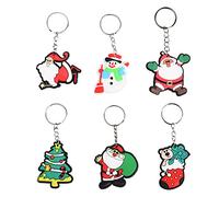 Euvoym 36 Pieces Christmas Keychains Christmas Cartoon Keychains Christmas Tree Santa Claus Snowman Christmas Stocking Keychains Pendant Keychains Ornaments