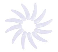 Euvoym 50 PCS White Disposable Cosmetic Spatula Disposable Facial Spatulas Plastic Curved Cosmetic Spatula Scoop Mini Makeup Mask Spatula Plastic Smooth Waxing Spatulas for Mix Cream Makeup