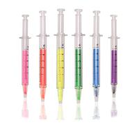 Euvoym 6 PCS Novelty Syringe Pens Nurse Syringe Highlighter Pens Injection Pen Syringe Pen for Office School Home (6)