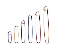 Euvoym 6 PCS Stitch Holder Set Assorted Color Crochet Knitting Needles Aluminum Stitch Holder for Knitting Sewing (6 Size)