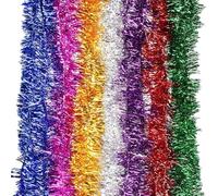 Euvoym 7 Colors Christmas Tinsel Garland Tree Hanging Decoration Metallic Twist Garland Chunky Fine for Indoor Outdoor Party (14)