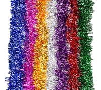 Euvoym 7 Colors Christmas Tinsel Garland Tree Hanging Decoration Metallic Twist Garland Chunky Fine for Indoor Outdoor Party (14)