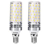 Euxper E14 LED Light Bulb 12W Cool White 6000K, E14 Edison Screw Bulbs 1200LM, Equivalent to 100W 120W Halogen Bulb, E14 LED Corn Light Bulbs for Desk Lamp, Not Dimmable, 360° Beam Angle, 2 Pack